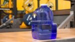 New Wave Enviro 1 Gallon Square BPA Free Bottle with Screw Top Cap and Integrated Handle, Space Saving Design, Ideal for Gym and Outdoor Life, Blue - Image 4
