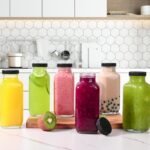 10 Pack 16oz Glass Juice Bottles with Lids - Reusable Juicing Bottles Glass Drinking Jars Containers with Airtight Lids & Cleaning Brush - Perfect for Juicing,Milk,Kombucha, and Storage - Image 3