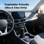 POWCAN 24 oz Slim Insulated Water Bottle with Straw: Leakproof, Keep Cold 24H, Cupholder Friendly, Top Handle, BPA-free, Stainless Steel Water Bottle for Sport, Travel, School, Gym (Midnight Black) - Image 5