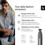 LARS NYSØM Stainless Steel Insulated Water Bottle 12oz 17oz 25oz 34oz 51oz | Insulated Thermo Flask for Hot and Cold Beverages | Leakproof Drinking Bottle (Stainless Steel, 25.4oz) - Image 3