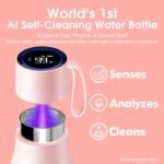 VSITOO 15oz Smart Self Cleaning Water Bottle，Insulated Water Bottle with Stainless Steel, BPA-Free, AI Self-Clean, 30-Day Battery, Magnetic Charging for Travel, Gym or Office, Pink - Image 3