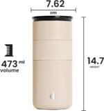 Elemental Artisan Insulated Tumbler, Triple Wall Coffee Travel Mug, Reusable Stainless Steel Coffee Tumbler with Ceramic Lid, Thermal Coffee Cups for Hot (6 Hrs) & Cold (18 Hrs), 16oz - Beige - Image 3