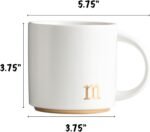 COLLECTIVE HOME - Monogram Ceramic Mugs, 15 oz Golden Initial Coffee Cups, Elegant Alphabet Tea Mugs, Elegant Personalized Mug with Gift Box, Luxurious Cups for Office and Home (m) - Image 3