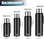 Insulated vacuum Thermo Bottle 750ml/25.4oz with cup Stainless steel coffee bottles for hot and cold drink water flask.(Black,750ml) - Image 3