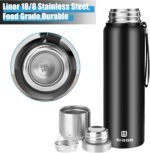 Insulated vacuum Thermo Bottle 750ml/25.4oz with cup Stainless steel coffee bottles for hot and cold drink water flask.(Black,750ml) - Image 4