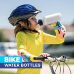 4E's Novelty Sports Water Bottles Bulk (12 Pack) 18 oz Squeeze Reusable Plastic White School Bike Water Bottle for Kids, BPA Free, Party Favor Giveaways, End of Year Student Gifts - Image 5