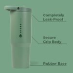 HydroJug Sport - Stainless Steel Tumbler with Straw, Vacuum Insulated, 32oz Leakproof Water Bottle, Ergonomic Design, Reusable, Dishwasher Safe, Rubber Base, Durable for Gym or Outdoors, Sage - Image 3