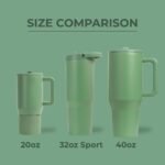 HydroJug Sport - Stainless Steel Tumbler with Straw, Vacuum Insulated, 32oz Leakproof Water Bottle, Ergonomic Design, Reusable, Dishwasher Safe, Rubber Base, Durable for Gym or Outdoors, Sage - Image 4