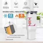 40oz Initial Tumbler,Personalized Gift for Women,Sister,Wife,Best Friend,Monogrammed Gifts for Birthday, Christmas,Custom Tumbler,Cute Tumblers with Straws-L - Image 3