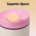 Owala SmoothSip Slider Insulated Stainless Steel Coffee Tumbler, Reusable Iced Coffee Cup, Hot Coffee Travel Mug, BPA Free 20 oz, Pink/Tan (Daybreak) - Image 4