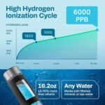 Hydrogen Water Bottle | 16.2 oz (480 ml) Hydrogen Water Generator | 6000 PPB Hydrogenator Machine | SPE/PEM Ionizer Generator (Silver) - Image 4