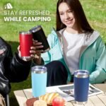 MEWAY 20oz Tumbler 4 Pack Double Wall Vacuum Insulated Travel Mug Bulk, Stainless Steel Tumblers with Lid and Straw, Durable Powder Coated Coffee Cups for Cold & Hot Drinks (Black, 4) - Image 6