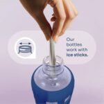 purifyou 40oz / 32oz / 22oz / 12oz Borosilicate Glass Water Bottle with Time & Volume Markers, Silicone Sleeve, Stainless Steel Lid | Reusable Glass Bottle for Water & Juice (12oz Chinese Porcelain) - Image 4