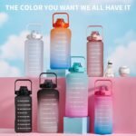 64oz,100oz,128oz Large Motivational Water Bottle with Time Marker, Leakproof & BPA Free Half Gallon Big Water Bottle with Straw Handle Tritan Frosted Water Jug for Gym,Fitness,Outdoor Sports - Image 6