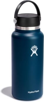 Hydro Flask Water Bottle - Insulated Stainless Steel - Wide Mouth Flex Lid, Non Spill, Leakproof and Refillable in 32 Oz Indigo Blue - Image 3