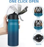 BJPKPK 18oz Insulated Water Bottle with Straw Stainless Steel Double Wall Water Bottles BPA Free Leak Proof Thermal Flask with Lockable Flip Lid and Soft Silicone Spout,Indigo Black - Image 4