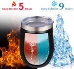 12oz/4 Pack Wine Tumbler Glasses with Lid Stemless Double Wall Vacuum Stainless Steel Travel Tumbler Keeping Cold & Hot for Wine,Coffee,Cocktails,Drinks-Family and Gifts (Multi color-dark) - Image 3