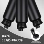 HASLE OUTFITTERS 40oz Stainless Steel Water Bottle, Vacuum Insulated Double Walled Leak Proof Sports Water Bottle with 2 Lids (Straw and Spout Lid) Thermo Mug Keep Cold and Hot(Black,1) - Image 5