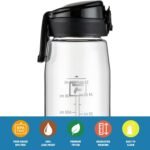 Fanhaw 32 oz Tritan Water Bottle with Chug Lid - Clear, BPA-Free, Lightweight, Wide Mouth, Leak-Proof, Perfect for Gym, Travel, School, Office, and Sports (Clear & Black) - Image 4