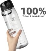 Fanhaw 32 oz Tritan Water Bottle with Chug Lid - Clear, BPA-Free, Lightweight, Wide Mouth, Leak-Proof, Perfect for Gym, Travel, School, Office, and Sports (Clear & Black) - Image 5