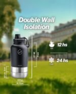 DASAN Magsafe Water Bottle Compatible - Water Bottle With Pill Storage - Insulated Stainless Steel Bottle Magnetic - Leakproof - Keeps Cold 12 H - Perfect for Gifts, Gym, Sports, Work & Travel - 32 oz - Image 3