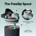 Owala FreeSip Sway Insulated Stainless Steel Water Bottle with Two-Way Spout, Built-In Straw and Bucket Handle, Made for Travel, School, and Sports, 30oz, BPA Free, Leak Proof, Foggy Tide - Image 3