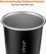 VINUR 4 Pack Stainless Steel Cups 20 oz Pint Tumbler Stackable Metal Drinking Glasses for Travel, Camping, Outdoors (Green-Black-Teal-Navy) - Image 5