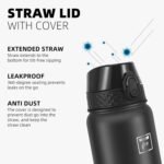 Fanhaw 20 oz Insulated Stainless Steel Water Bottle with Straw Lid, Leakproof & Anti-Dust Sports Bottle for Kids, Women & Men (Black) - Image 4