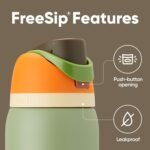 Owala FreeSip Insulated Stainless Steel Water Bottle with Straw, BPA-Free Sports Water Bottle, Great for Travel, 32 Oz, Camo Cool - Image 4
