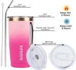 BJPKPK 20oz Stainless Steel Tumbler with Lid And Straw, Double Wall Vacuum Coffee Cup, Travel Mug for Ice Drink and Hot Beverage, Insulation Travel Tumblers Cups,Cherry Blossom - Image 3