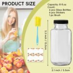 8 oz Glass Juice Bottles with Lids 6-Pack - Reusable Small Juice Drinking Jars for Green Juices, Shots & Smoothies - Image 3