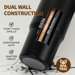 ANEWSIR Water Bottle 24 Oz/Stainless Steel Tumbler with Straw - Vacuum Insulated Water Bottle for Home, Office or Car Reusable Cup With straw，Cold for 12 Hrs or Iced for 24 Hrs(Black) - Image 4