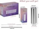 8 Pack 20 Oz Straight Skinny Tumblers, Individually Gift Boxed Stainless Steel Slim Skinny Tumbler Set Bulk, 20 Oz Insulated Slim Thin Travel Tumbler Cup for Diy, Silver - Image 3