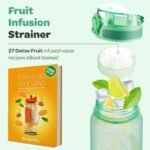 Hydracy Water Bottle with Time Marker -Large BPA Free Water Bottle & No Sweat Sleeve -Leak Proof Gym Bottle with Fruit Infuser Strainer & Times to Drink -Ideal for Fitness Sports & Outdoors - Image 6