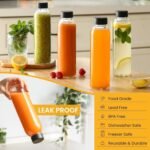 [UPGRADED LID] 8 Pack 18 oz Glass Juice Bottles with 8 Airtight Lids &2 Straw Hole Lids &2 Straws, Reusable Drinking Jar, Clear Water Bottles for Juicing, Smoothies, Refrigerator & Travel - BPA Free - Image 4