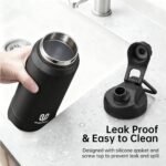 32oz Insulated Water Bottle| Double-Wall Vacuum Stainless Steel, Wide Mouth Design, Leak-Proof Reusable Bottle for Gym, Sports & Daily Hydration - Black - Image 4