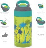 Zak Designs 16oz Riverside Beach Life Kids Water Bottle with Straw and Built in Carrying Loop Made of Durable Plastic, Leak-Proof Design for Travel, 2PK Set - Image 4