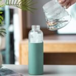 21oz Glass Water Bottle with Silicone Sleeve & Bamboo Lid, BPA Free Reusable Water Bottle Glass for Gym Office Travel, Gift for Fitness Enthusiasts (Green) - Image 6