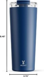Meoky 24 oz Travel Coffee Mug with Leak-proof Lid, Stainless Steel Insulated Coffee Tumbler, Keeps Hot for 8 Hours or Cold for 24 Hours, Fits in Car Cup Holder (Sea) - Image 4