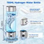 Smart Hydrogen Water Bottle 460ml Rechargeable Hydrogen Generator with SPE/PEM Tech, One-Button Operation & Self-Cleaning, High Concentration Hydrogen in 3 Mins for Work, Home, Travel - Image 3