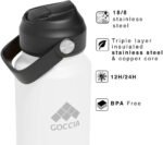 Sip & Scent 2-in-1 Smart Design 30 oz Insulated Water Bottle with Straw and Spout Lids and Refillable Perfume Container – 3-Layer Copper-Core, Leak-Proof Stainless Steel Water Bottle (White) - Image 3