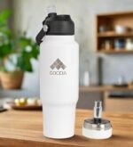 Sip & Scent 2-in-1 Smart Design 30 oz Insulated Water Bottle with Straw and Spout Lids and Refillable Perfume Container – 3-Layer Copper-Core, Leak-Proof Stainless Steel Water Bottle (White) - Image 6