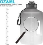 1 Gallon Motivational Sports Water Bottle with Time Marker, BPA Free 128oz Leak Proof Jug, Black, Plastic, 128 ounces, Fitness, Sports, Outdoor Activities - Image 4