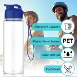 16 Pack Bulk Water Bottles-17oz Plastic Sports Water Bottles for Kids and Adults Leak Proof, Reusable for Gym Travel School Office, Multicolor - Image 4