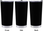 Personalized Coffee Tumbler with Picture Text Name Logo,Custom Photo 20oz Stainless Steel Tumblers with Lid And Vacuum Insulated,Travel Mug for Christmas Gift Solid Black - Image 4
