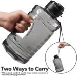 Large Water Bottle with Motivational Time Marker, 74oz Water Jug with Handle Leak-Proof, Clear Sport half gallon water Bottle for Gym Camping Workout Outdoors - Image 4