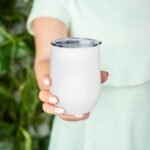 Custom Stainless Steel Wine Tumblers 12 oz Personalized with Photo Text Logo Name for Wine Coffee or Other Hot & Cold Beverages, 1PC, Blank White - Image 3