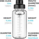 Fanhaw 32 oz Clear BPA-Free Tritan Water Bottle with Fast-Flow Spout Lid, Leakproof Wide-Mouth Reusable Bottle for Gym, School & Office (Clear&Black) - Image 3