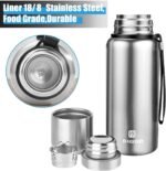 Insulated vacuum Thermo Bottle 500ml/16.9oz with cup Stainless steel coffee bottles for hot and cold drink water flask.(Silver,500ml) - Image 4