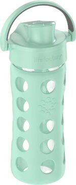 Lifefactory 16-Ounce Glass Water Bottle with Active Flip Cap and Protective Silicone Sleeve, Mint - Image 3
